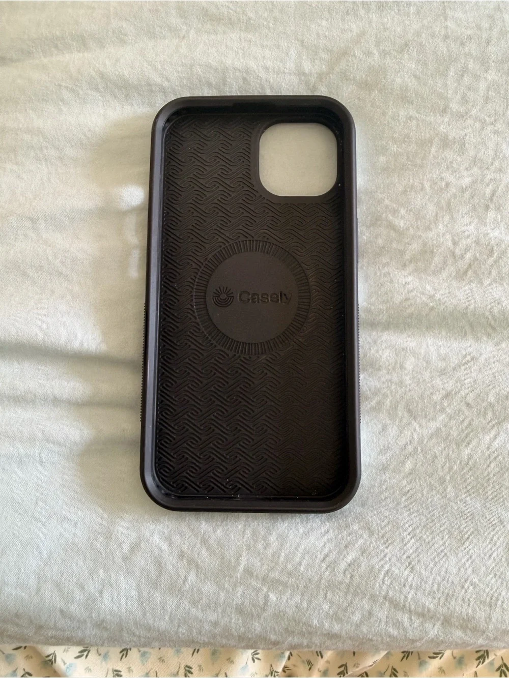 Ghost Pattern Phone Case with Built-In Ring Grip — Black & White